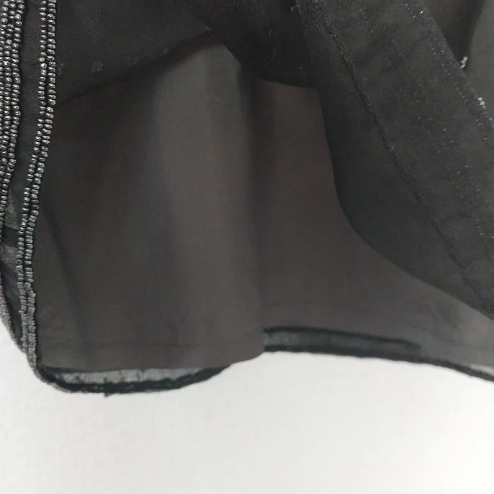 J. Crew Black Silk Mini Skirt with Black Beading Detail - Picture 7 of 8